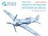 Quinta Studio QDS-48390 Macchi C.202 Folgore Late 3D-Printed & coloured Interior on decal paper (Hasegawa/Eduard) (Small version) 1/48